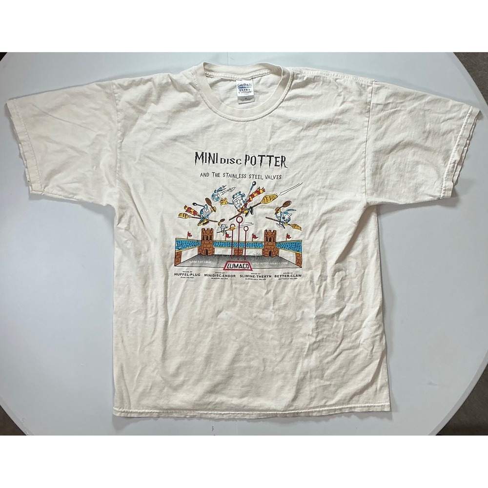 VTG Y2K Harry Potter Plumbing AOP Parody Humor Funny Dad T Shirt Mens XL